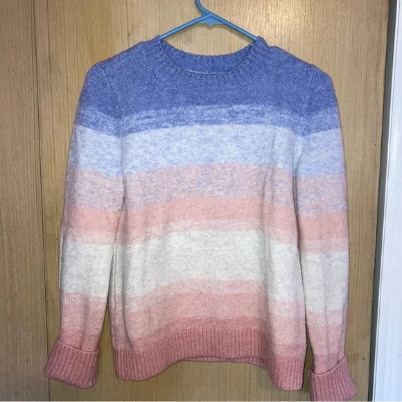 LOFT Sweaters Loft Pink And Purple Striped Sweater Poshmark